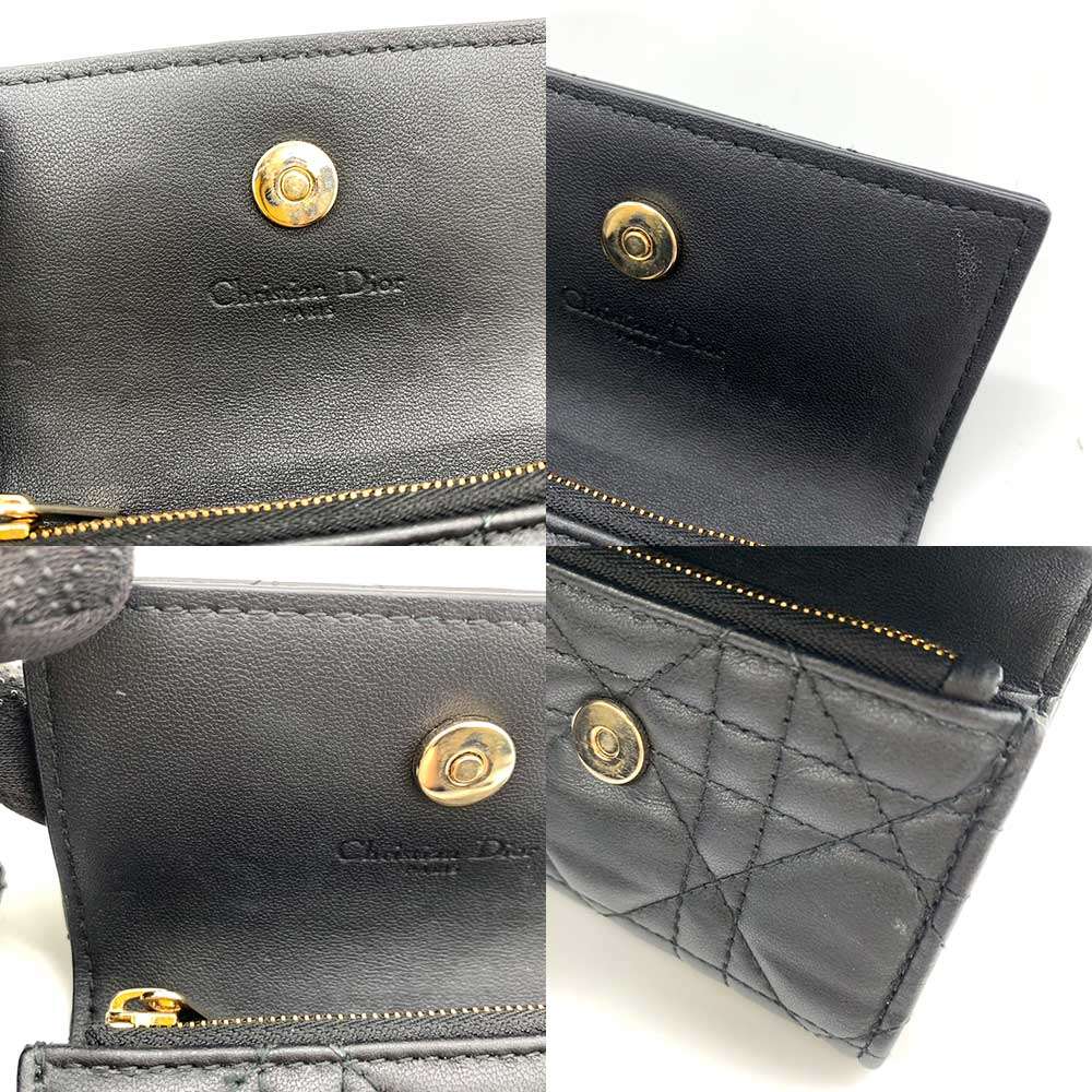 Christian Dior Miss Dior Glycine Wallet Black Leather in Very Good Condition