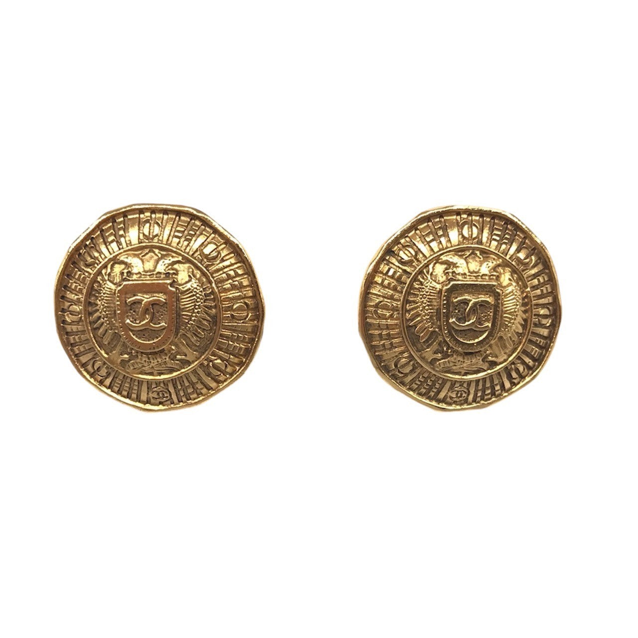 Chanel Cambon Metal Vintage Earrings