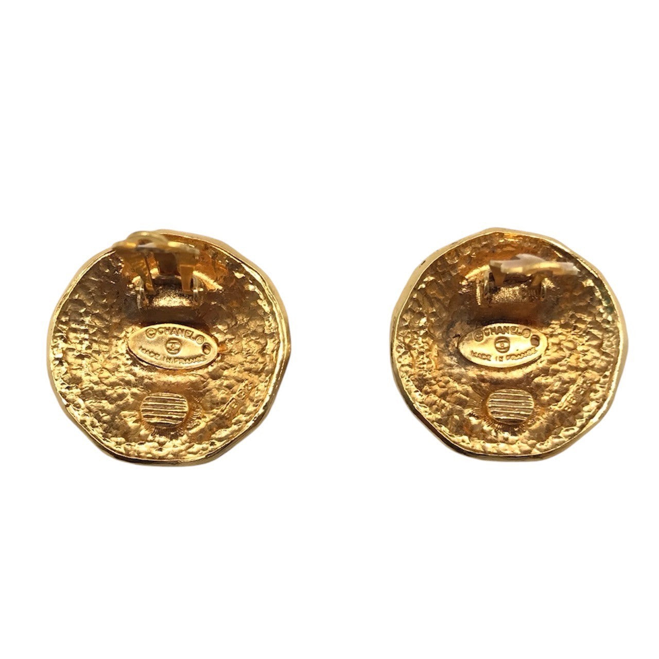 Chanel Cambon Vintage Metal Gold Earrings