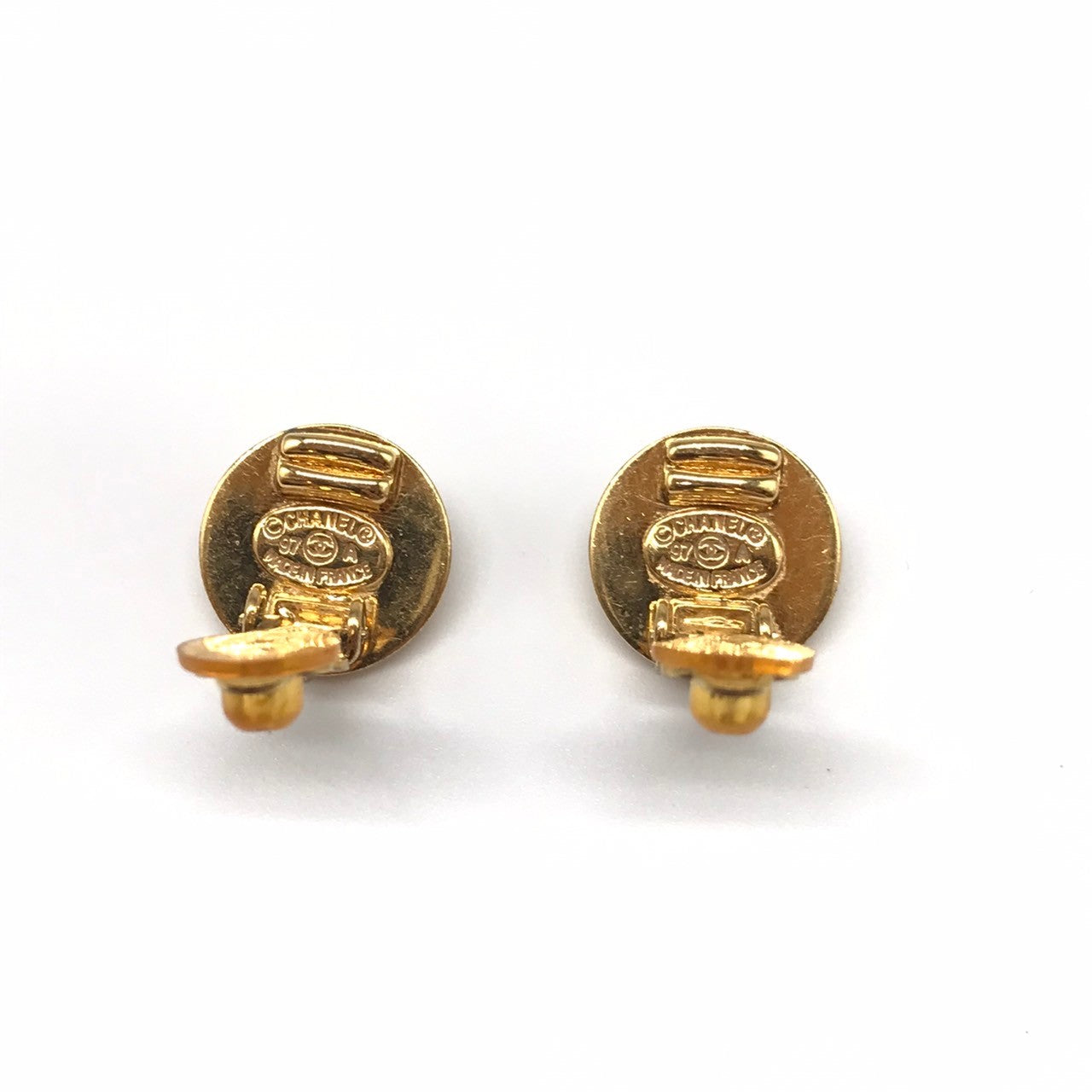 Chanel Vintage Coco Mark Metal Earrings