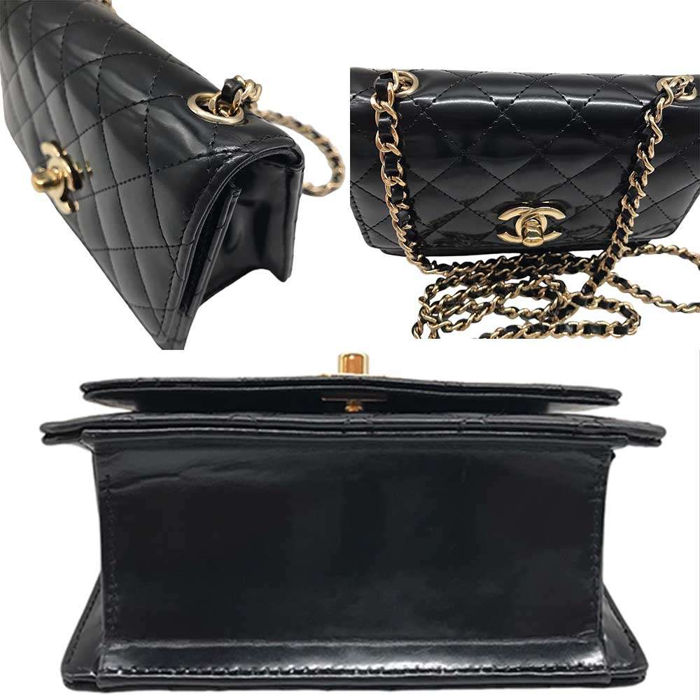 Chanel Patent Mini Shoulder Bag Pouch