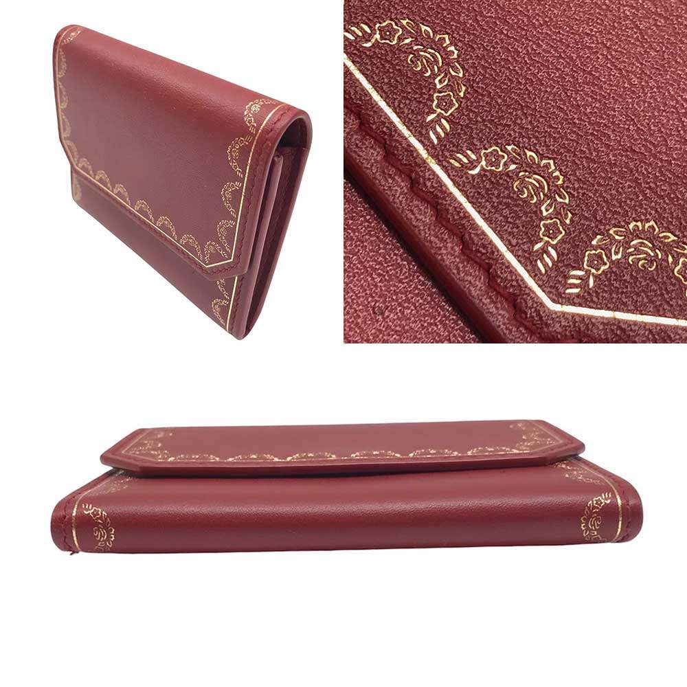 Cartier Mini Multi Wallet Calfskin Bordeaux in Very Good Condition