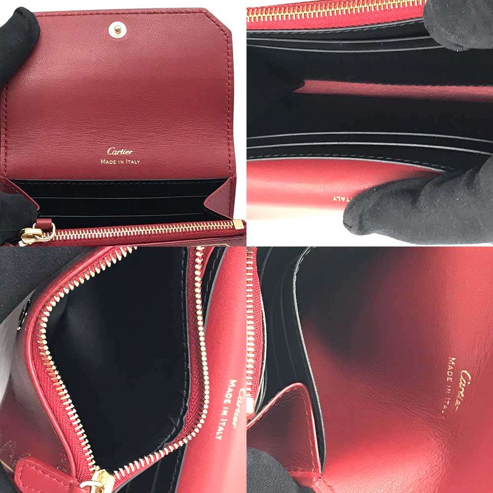 Cartier Mini Multi Wallet Calfskin Bordeaux in Very Good Condition