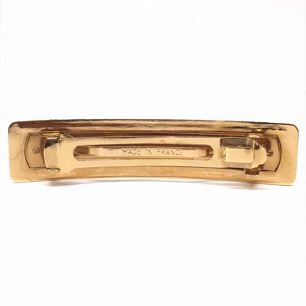 Chanel Logo Barrette Gold Metal Hair Clip