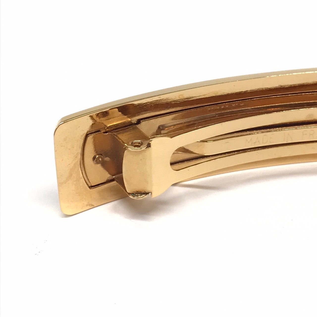 Chanel Logo Barrette Gold Metal Hair Clip