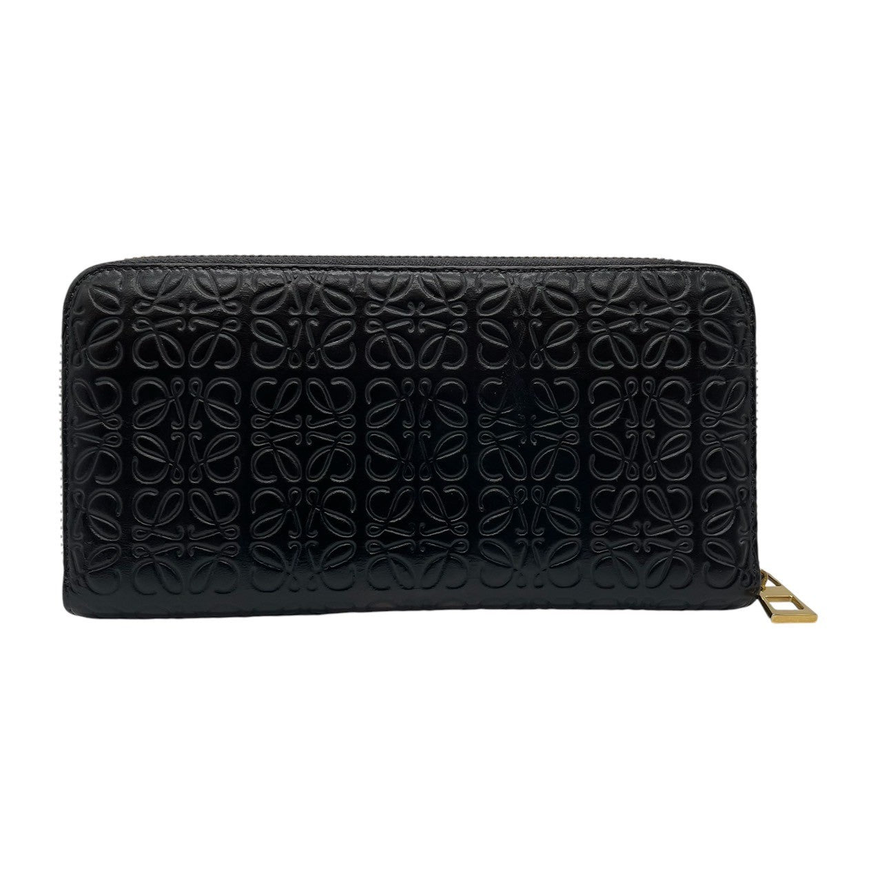 Loewe Leather Zip Wallet Anagram Black