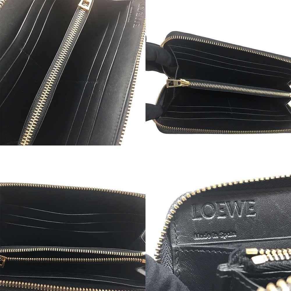 Loewe Leather Zip Wallet Anagram Black