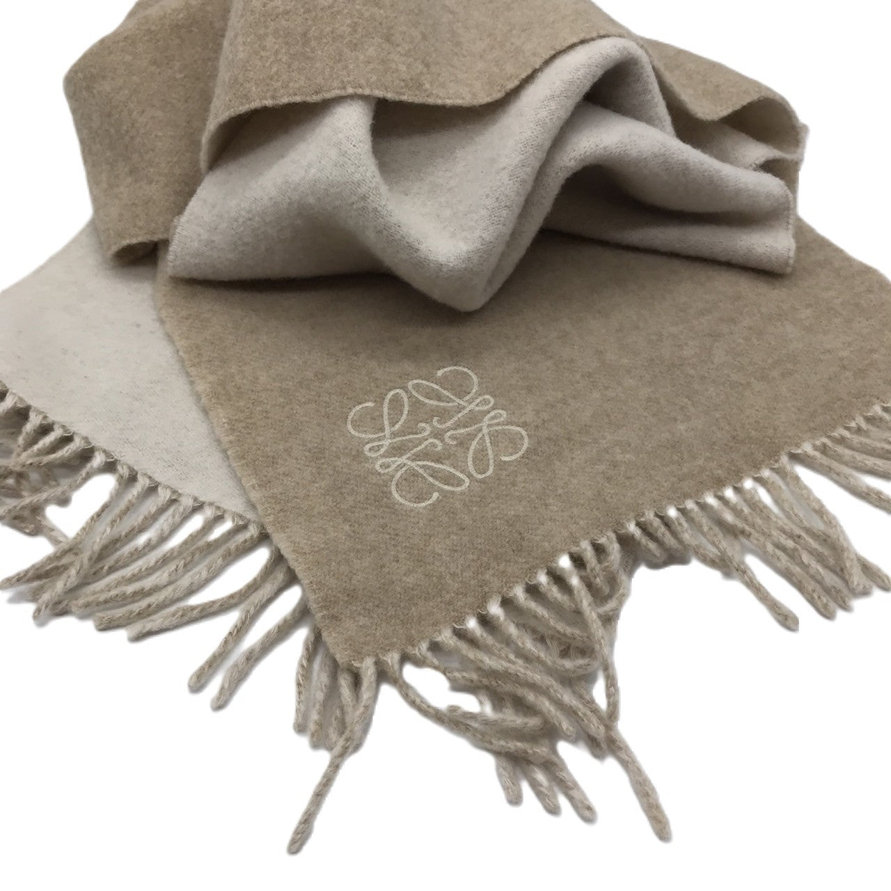 Loewe Wool Cashmere Bicolor Scarf Anagram