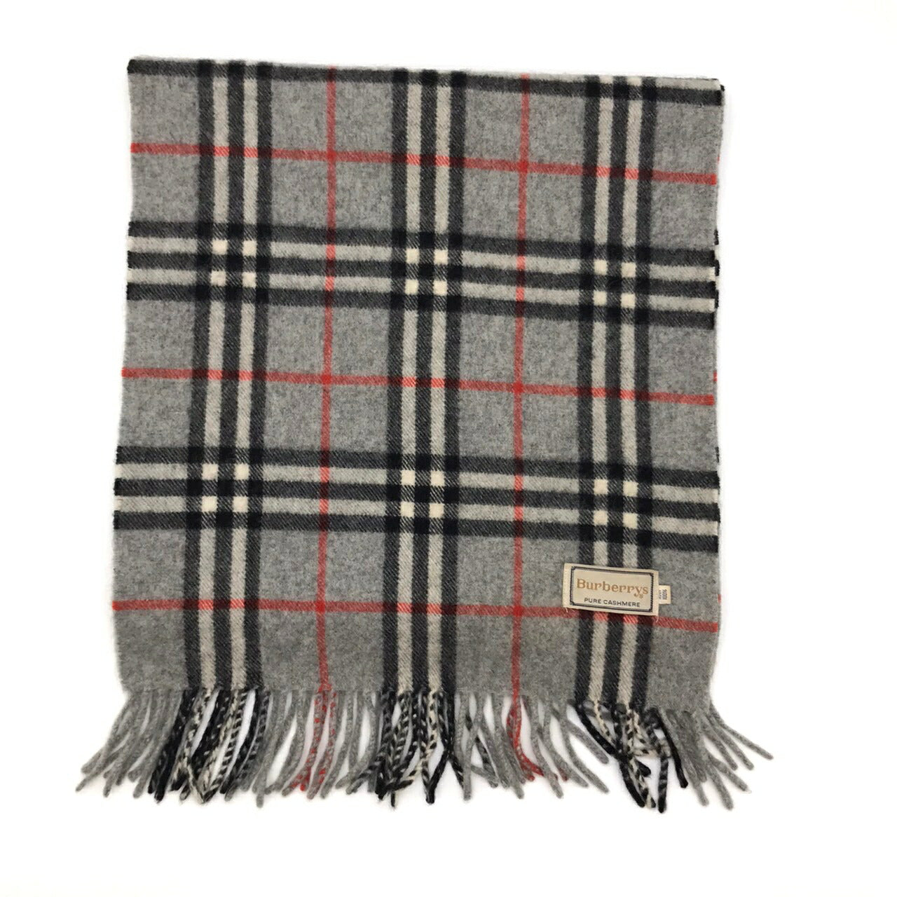 Burberry Cashmere Scarf Nova Check Gray