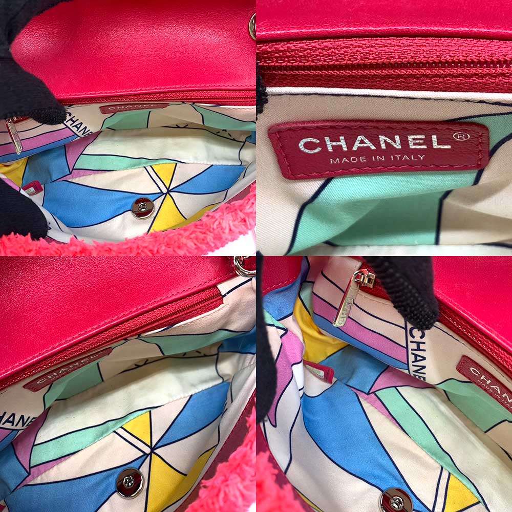 Chanel Chain Shoulder Bag Pink Neon 2way