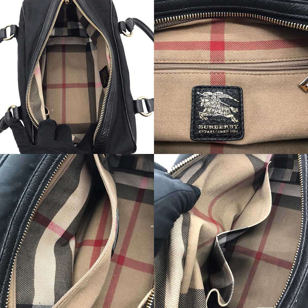 Burberry Canvas Leather 2WAY Handbag Black