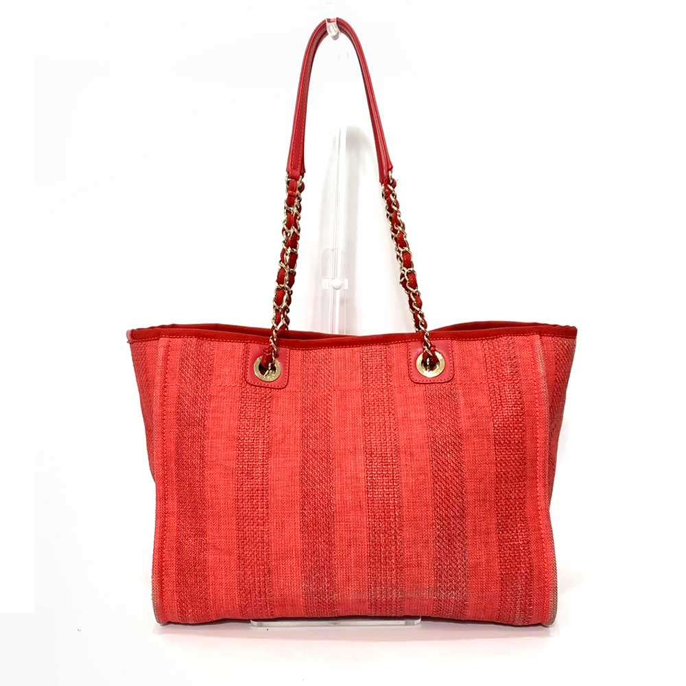 Chanel Deauville Medium Tote Bag Red