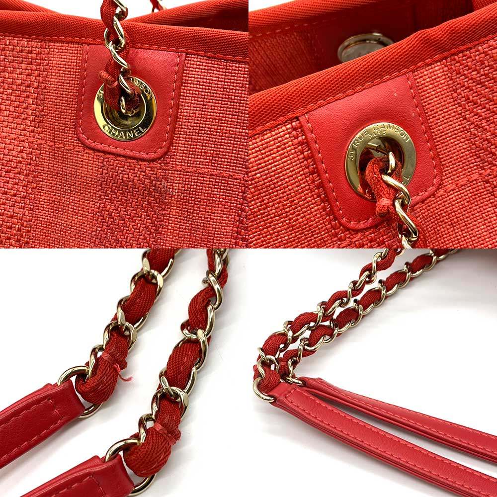 Chanel Deauville Medium Tote Bag Red