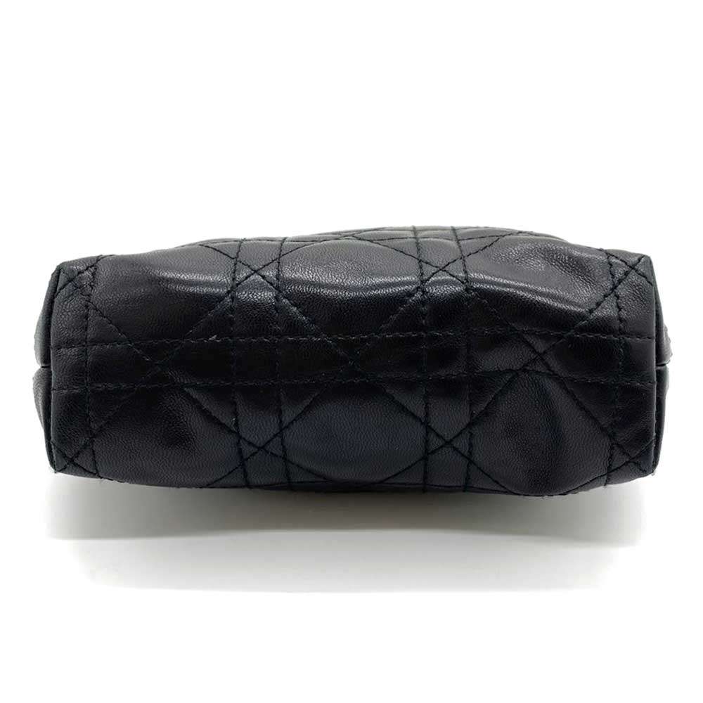 Christian Dior Leather Makeup Pouch Black