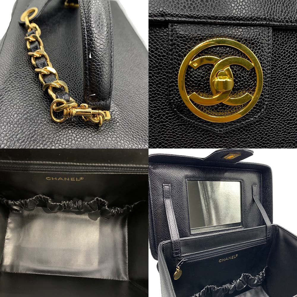 Chanel Caviar Skin Vanity Handbag Black