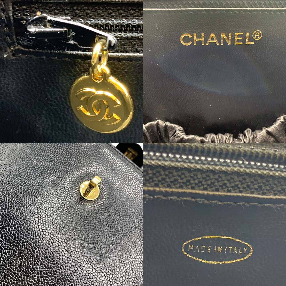 Chanel Caviar Skin Vanity Handbag Black