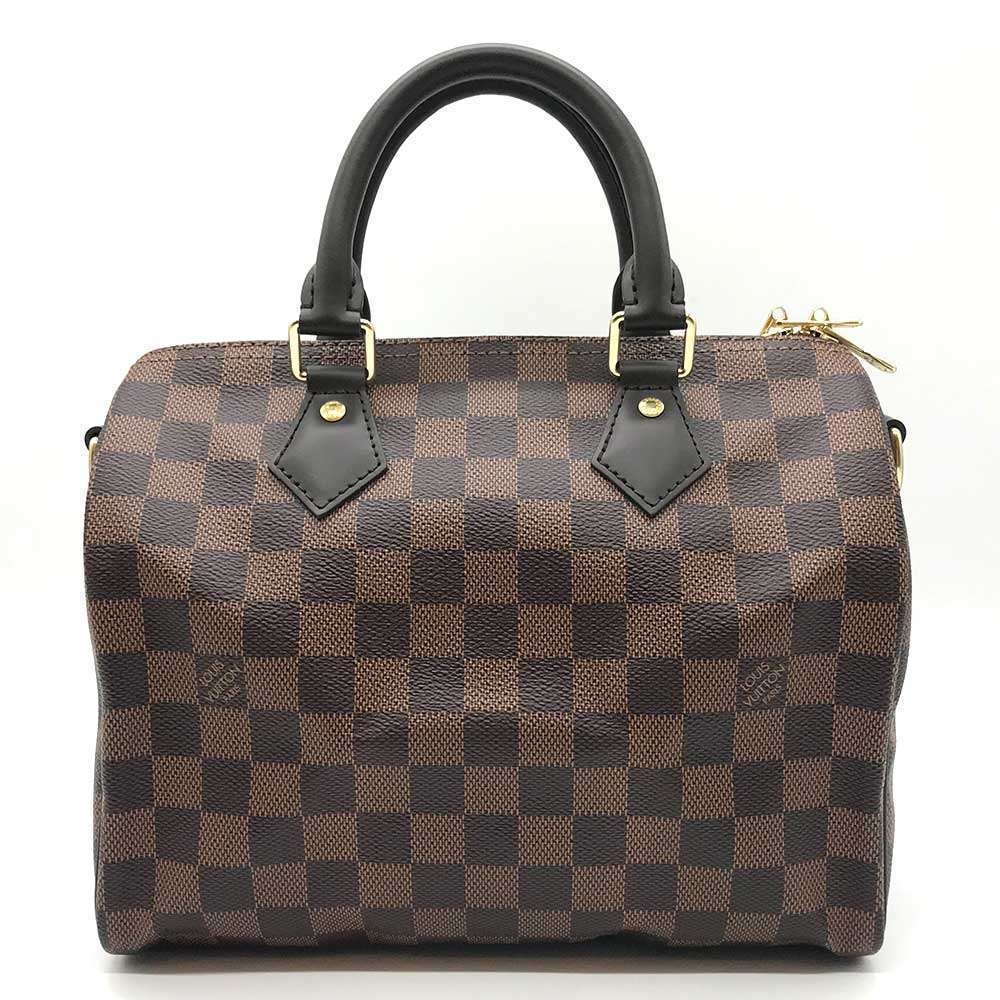 Louis Vuitton Damier Ebene Speedy 25 Bandouliere Boston Bag