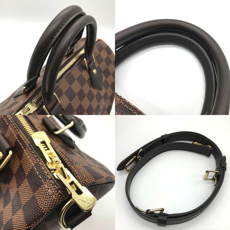 Louis Vuitton Damier Ebene Speedy 25 Bandouliere Boston Bag