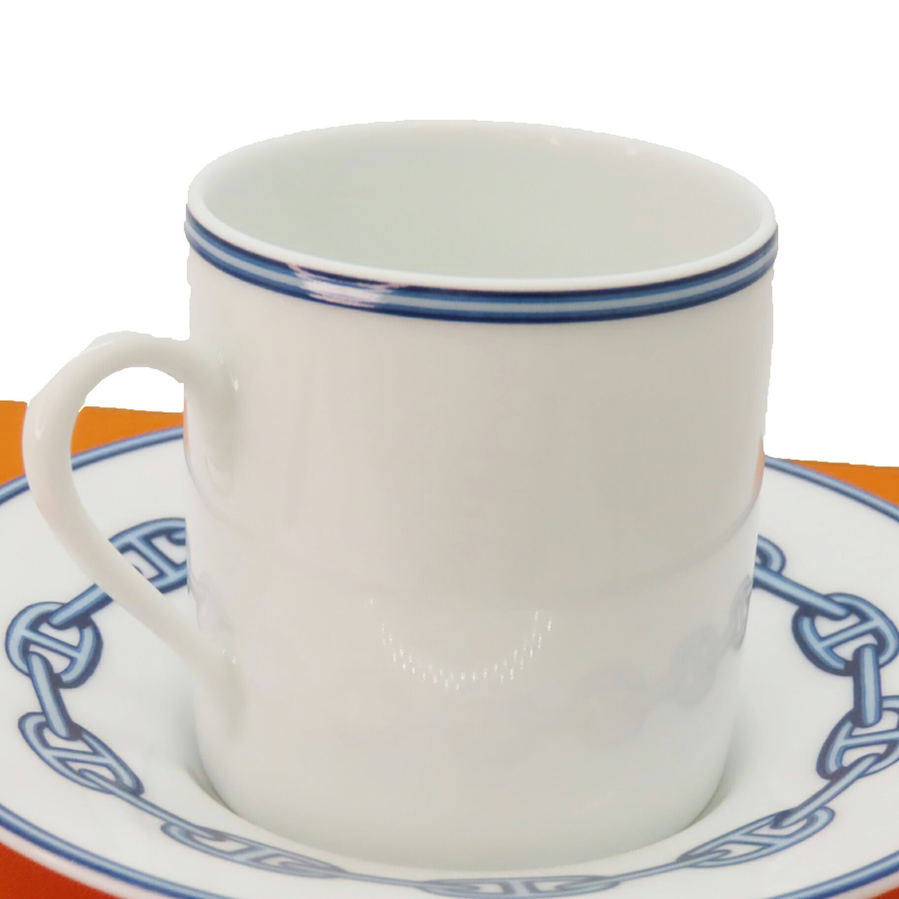 Hermes Ceramic Mug & Saucer Set Chaine d'Ancre