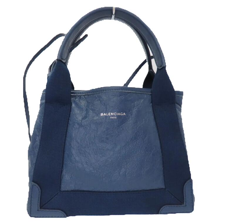 Balenciaga Navy Cabas XS Leather Tote