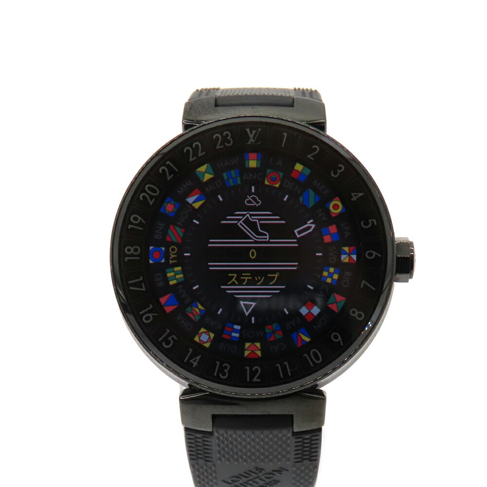 Louis Vuitton Tambour Horizon Black Stainless Steel Rubber