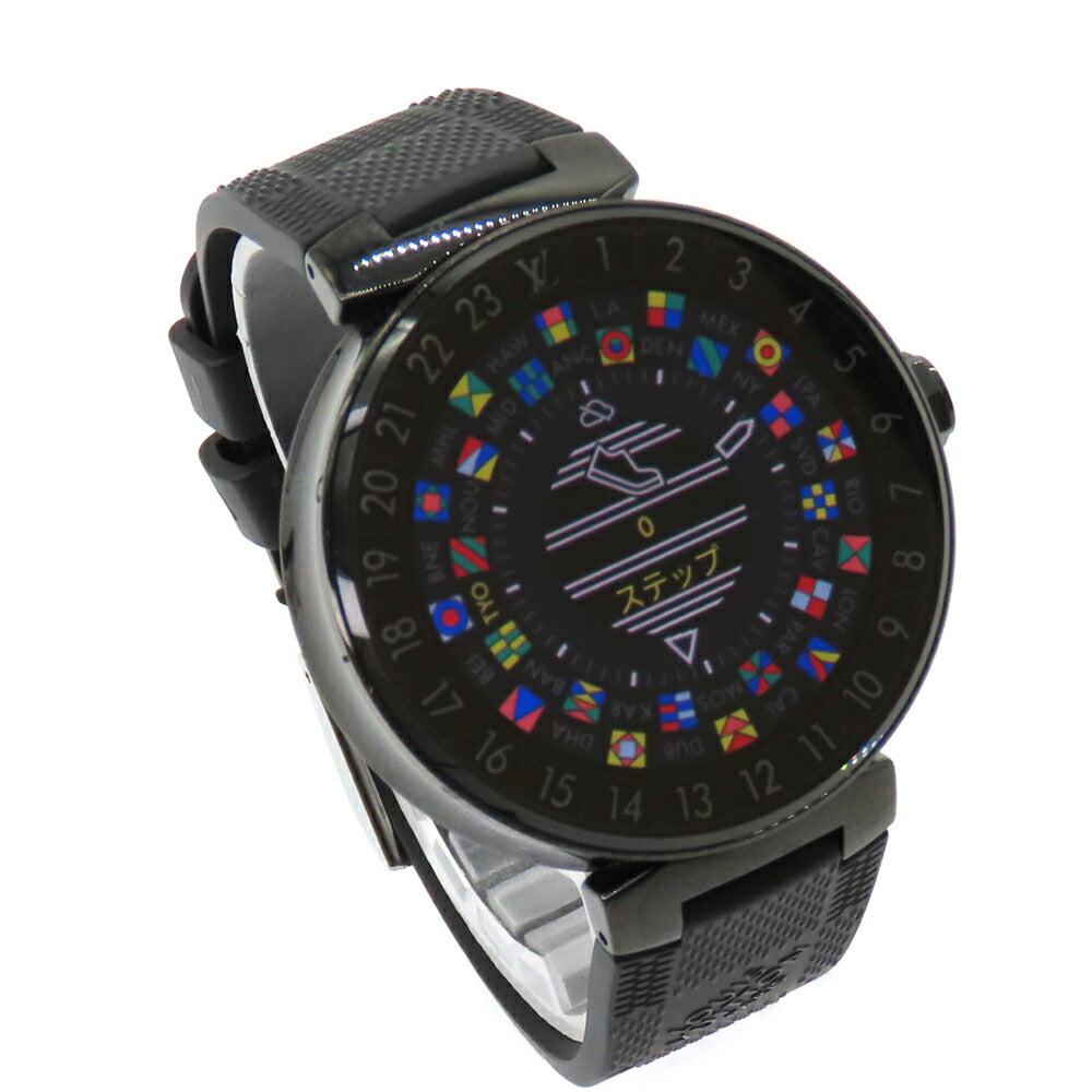 Louis Vuitton Tambour Horizon Black Stainless Steel Rubber