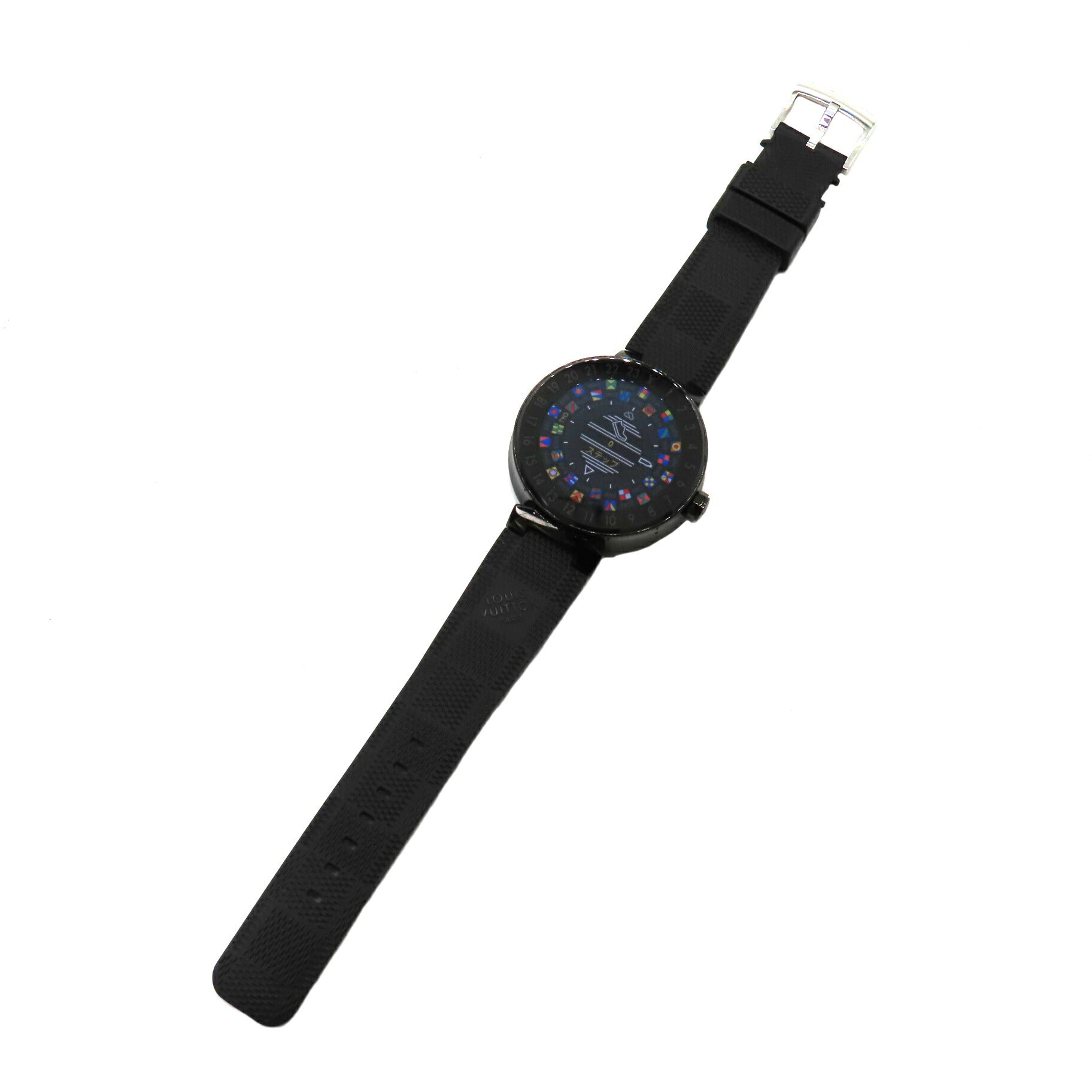 Louis Vuitton Tambour Horizon Black Stainless Steel Rubber