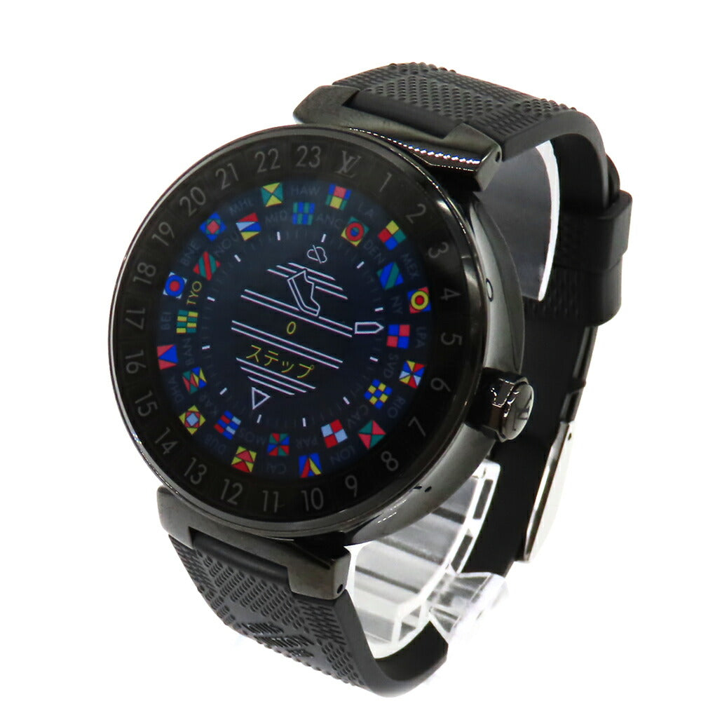 Louis Vuitton Tambour Horizon Black Stainless Steel Rubber