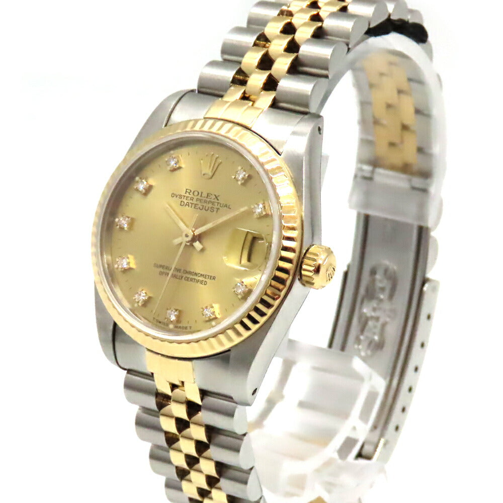 Rolex 68273G Datejust Gold Diamond Automatic Watch