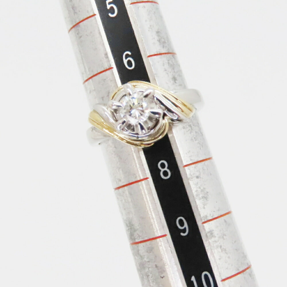 K18/Pt900 Diamond Ring 7