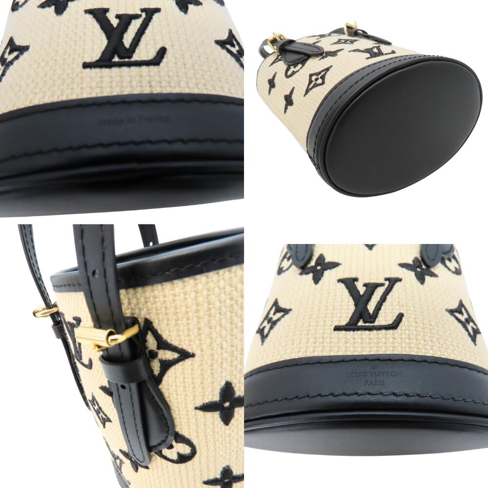 Louis Vuitton Nano Bucket Bag Beige Black