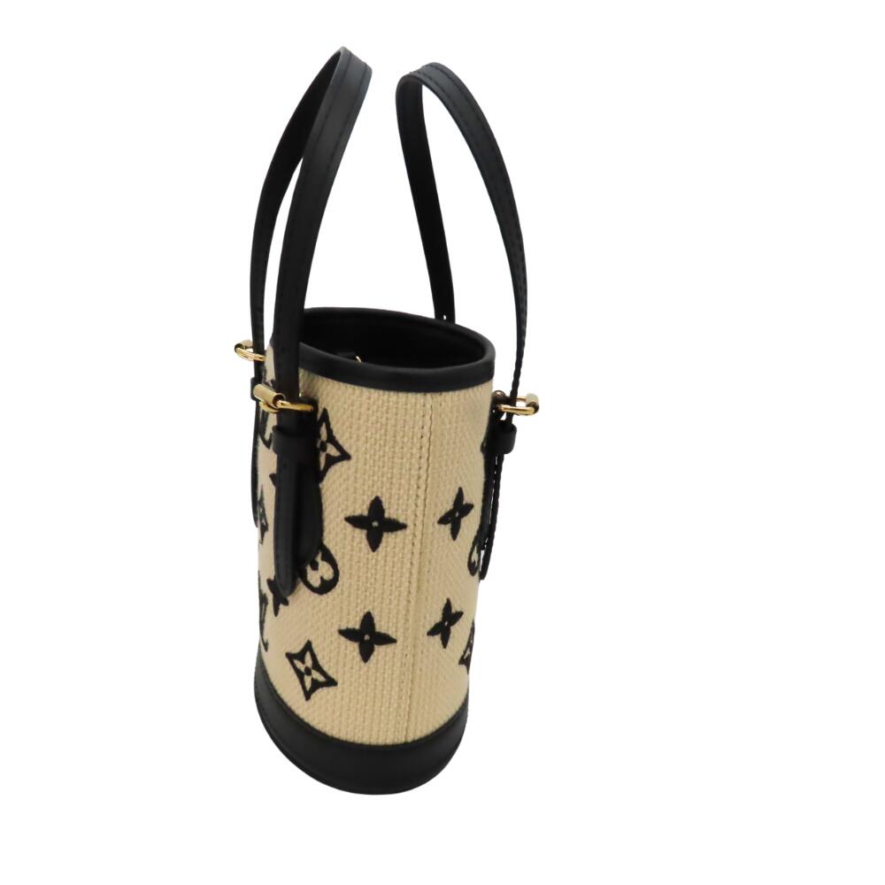 Louis Vuitton Nano Bucket Bag Beige Black