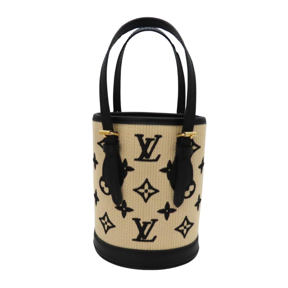 Louis Vuitton Nano Bucket Bag Beige Black