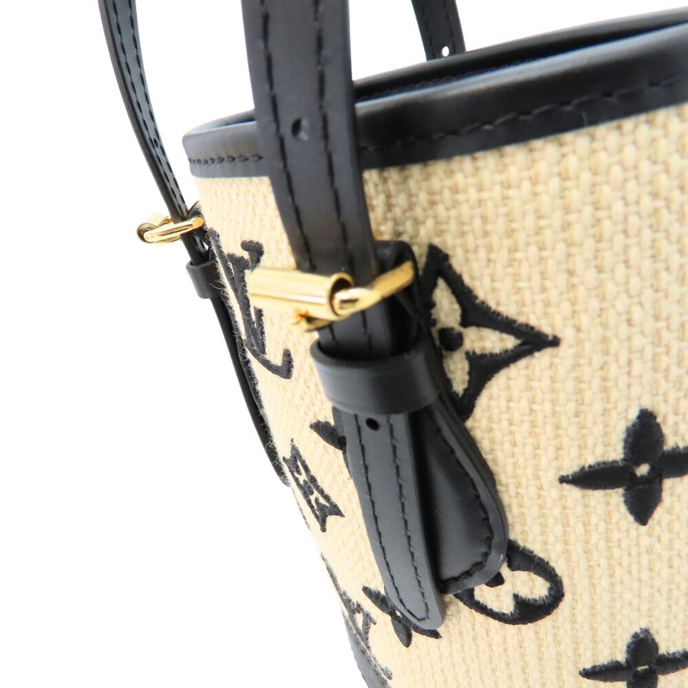 Louis Vuitton Nano Bucket Bag Beige Black