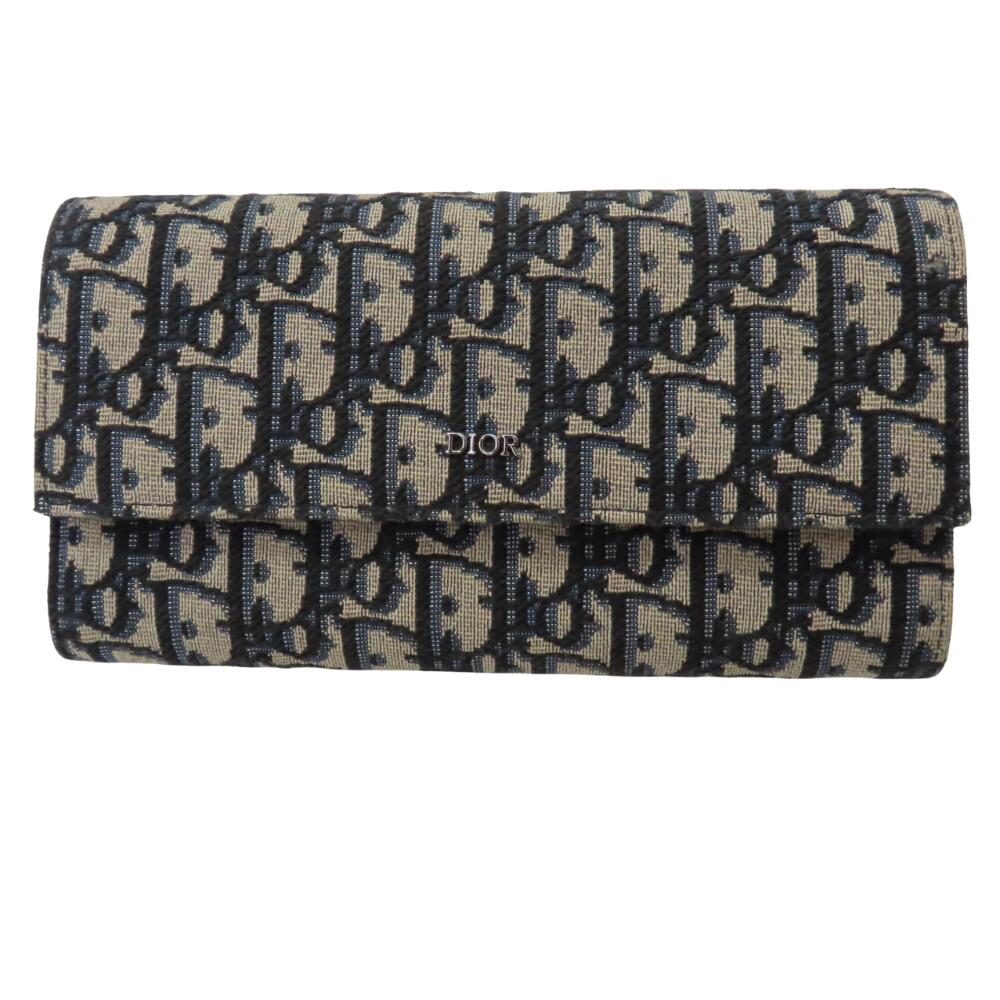 Dior Jacquard Long Wrap Wallet Beige