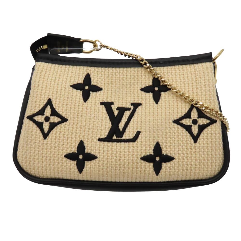 Louis Vuitton Mini Pochette Accessoire Beige Black