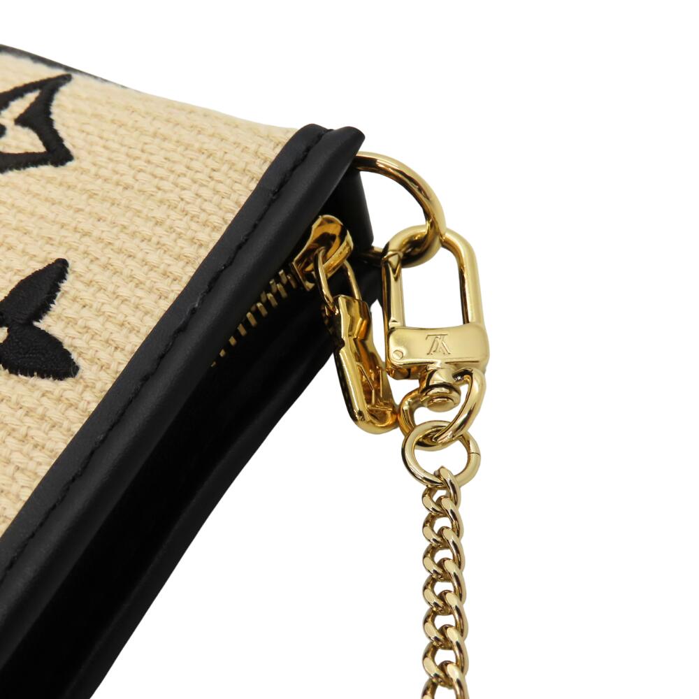 Louis Vuitton Mini Pochette Accessoire Beige Black