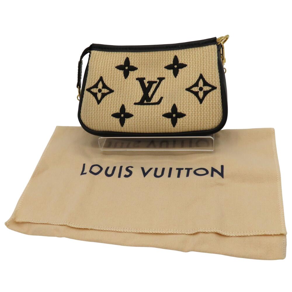 Louis Vuitton Mini Pochette Accessoire Beige Black