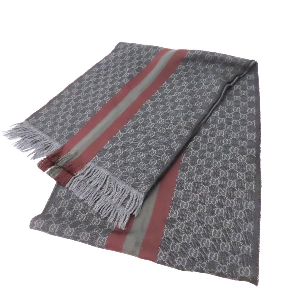 Gucci Wool Silk Scarf Black