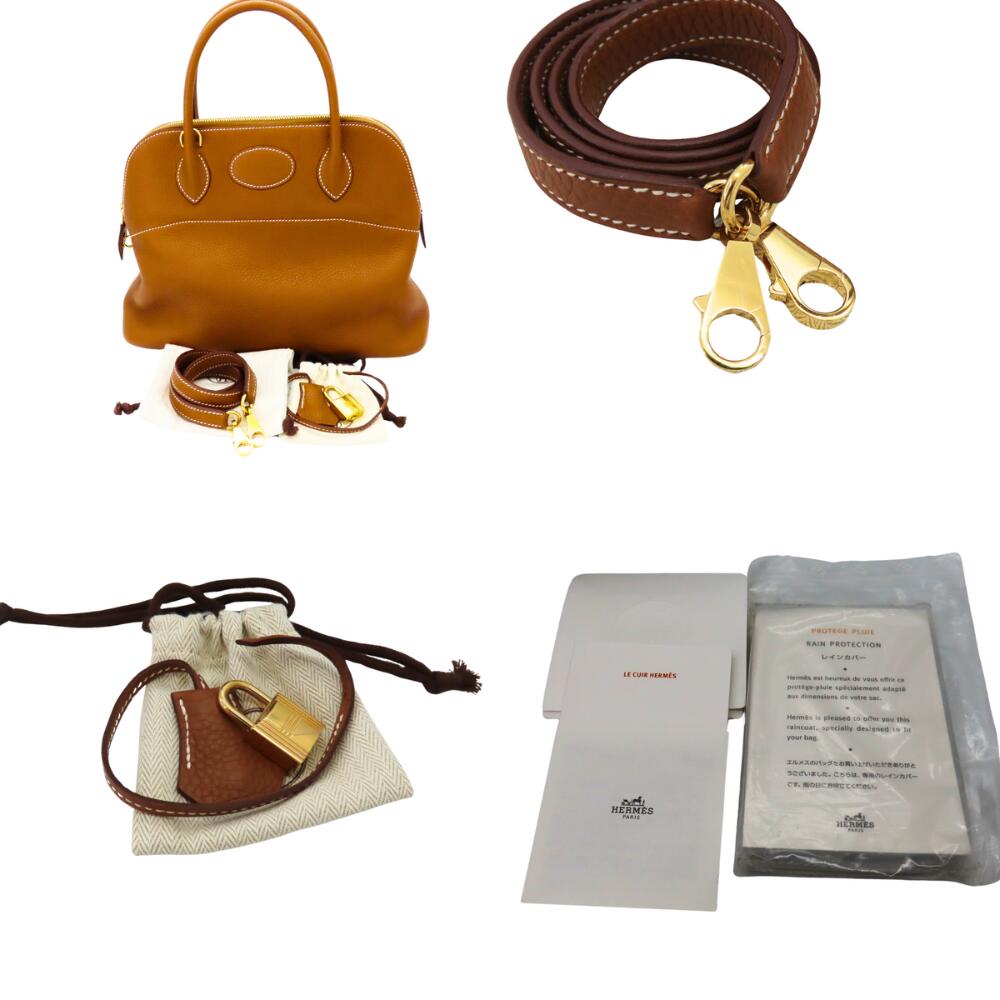 Hermes Bolide 31 Handbag Brown Gold