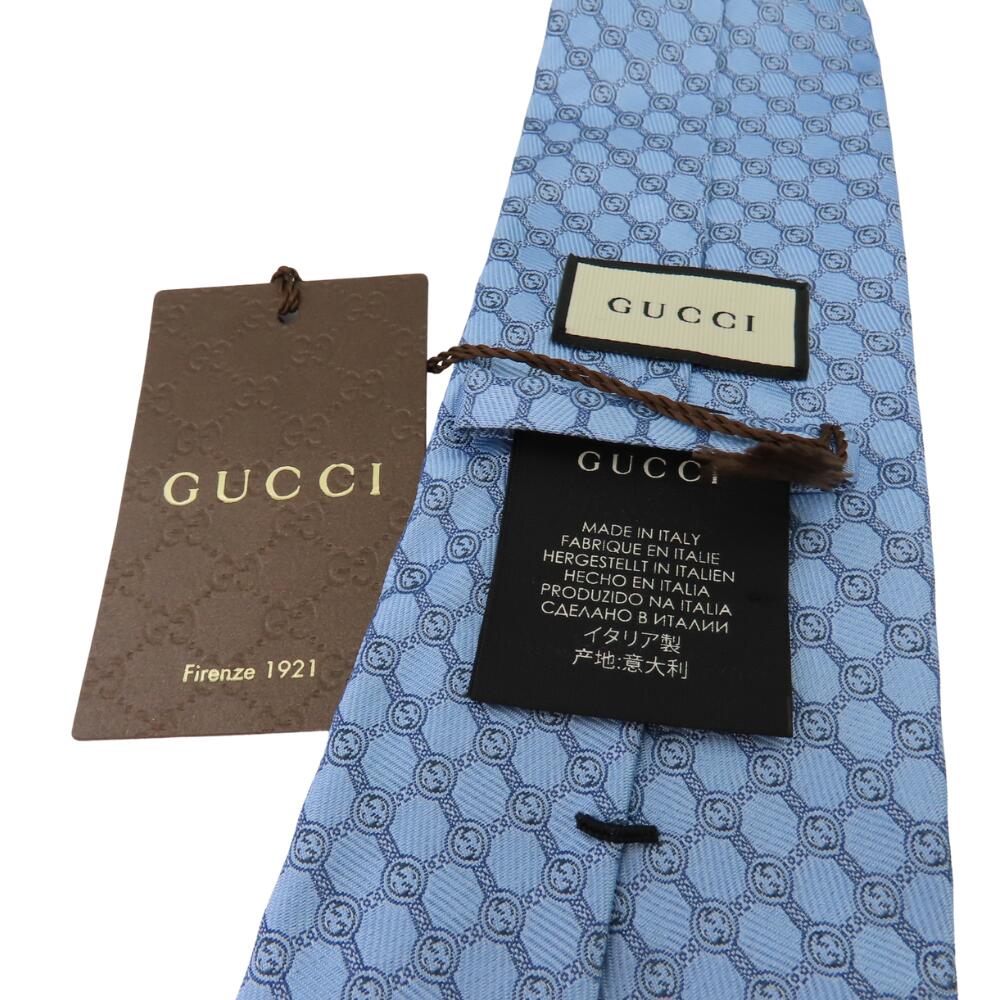 Gucci Silk Tie Aquamarine GG Pattern