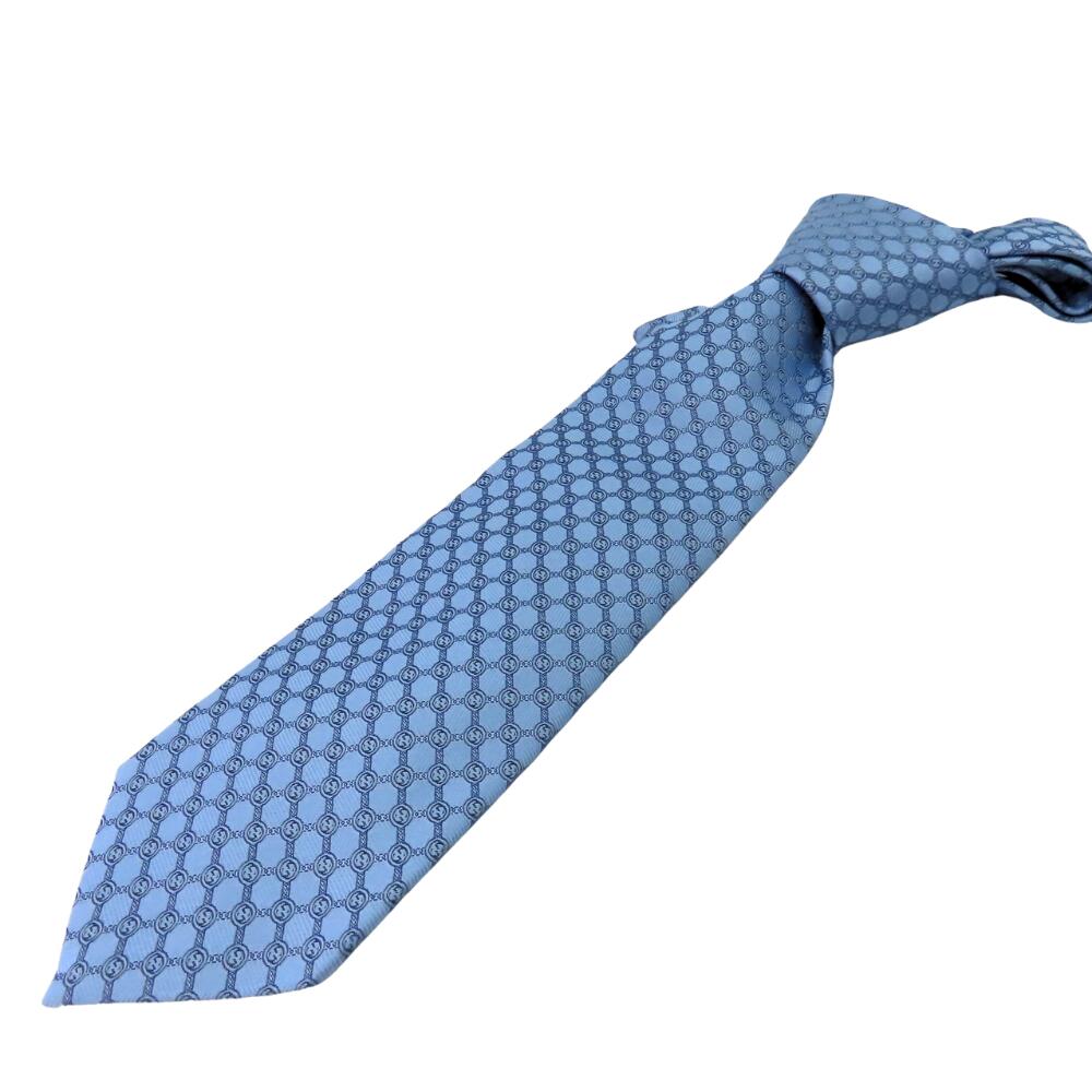 Gucci Silk Tie Aquamarine GG Pattern