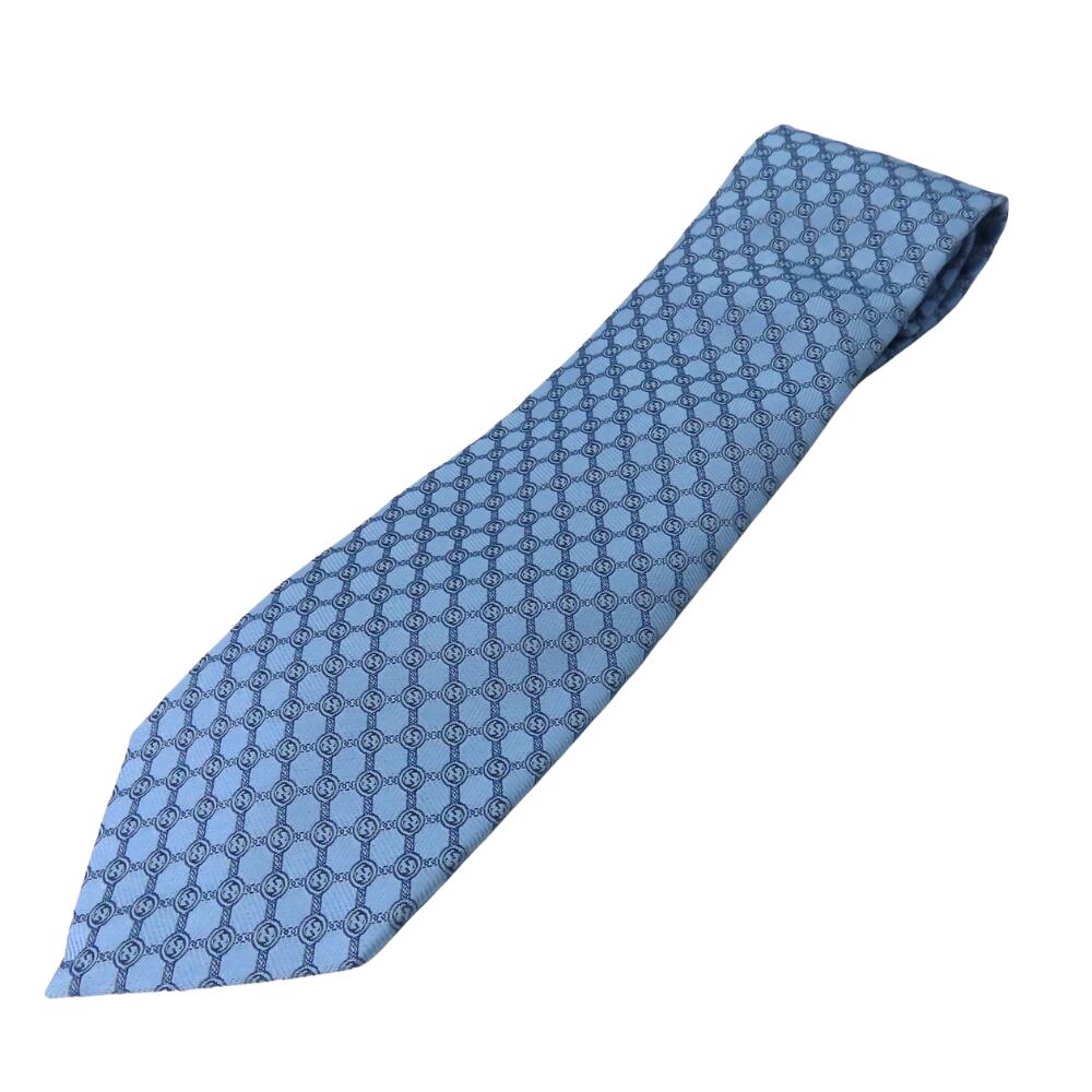 Gucci Silk Tie Aquamarine GG Pattern