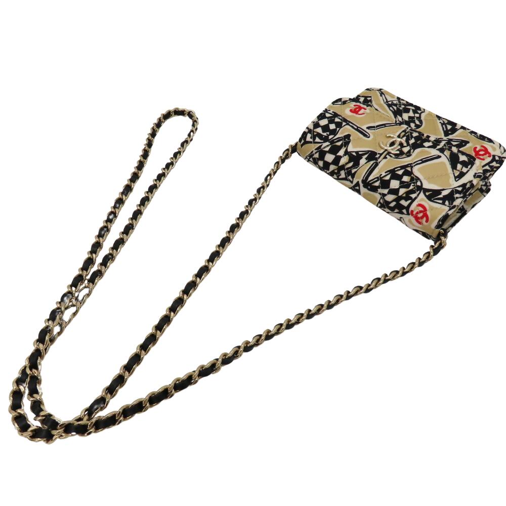 Chanel Mini Chain Shoulder Bag Checkered Flag