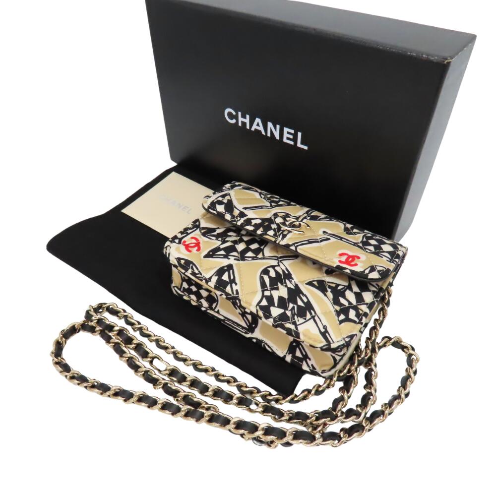 Chanel Mini Chain Shoulder Bag Checkered Flag