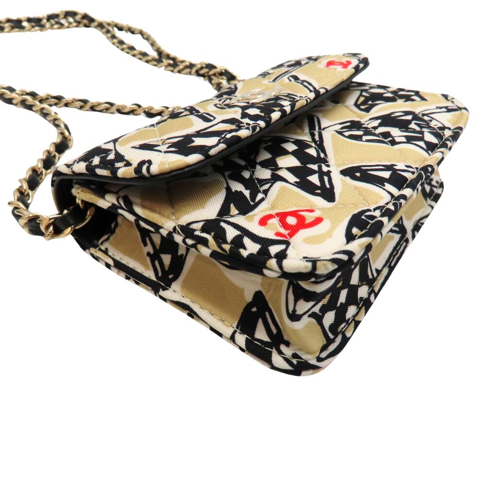 Chanel Mini Chain Shoulder Bag Checkered Flag