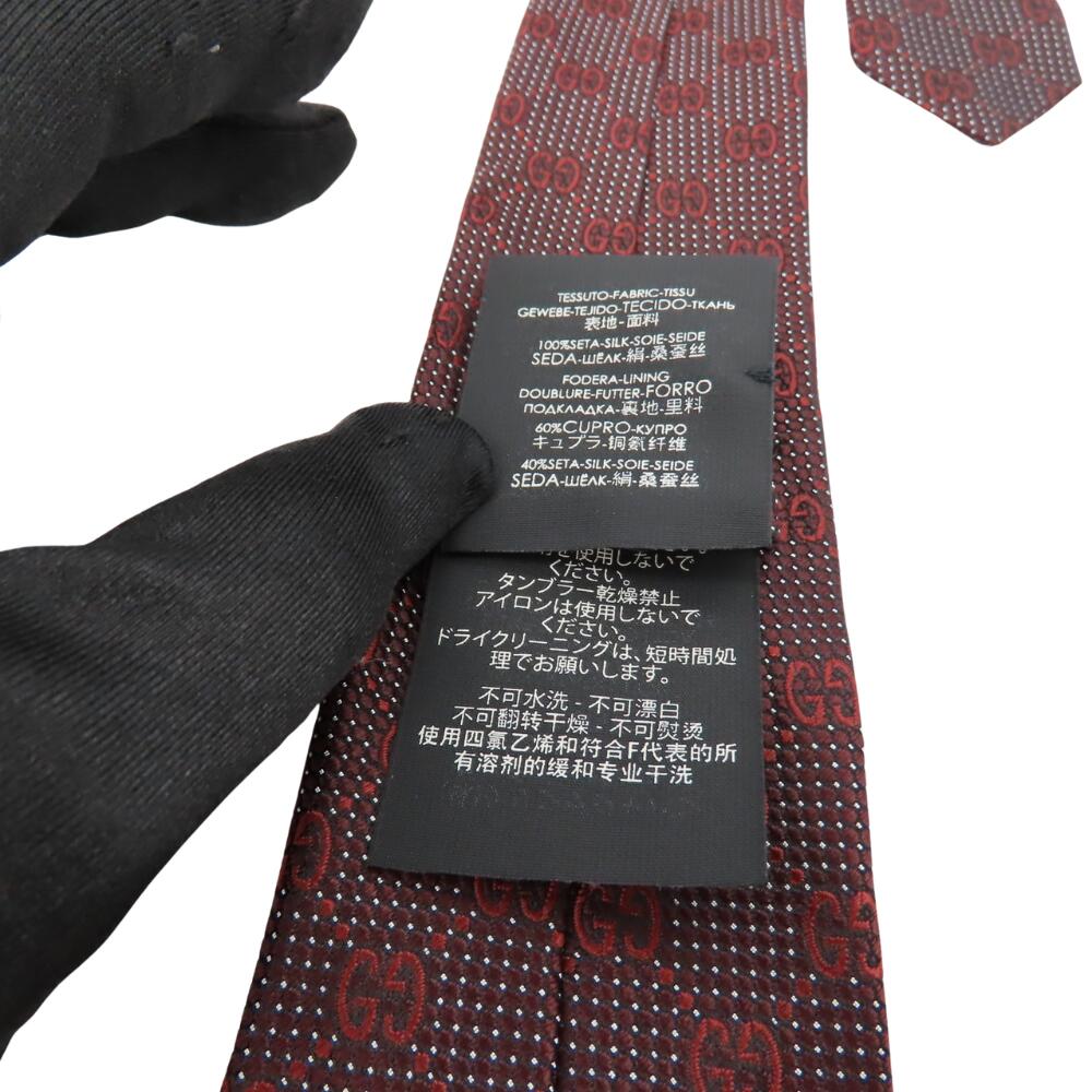 Gucci Silk Tie GG Pattern Red