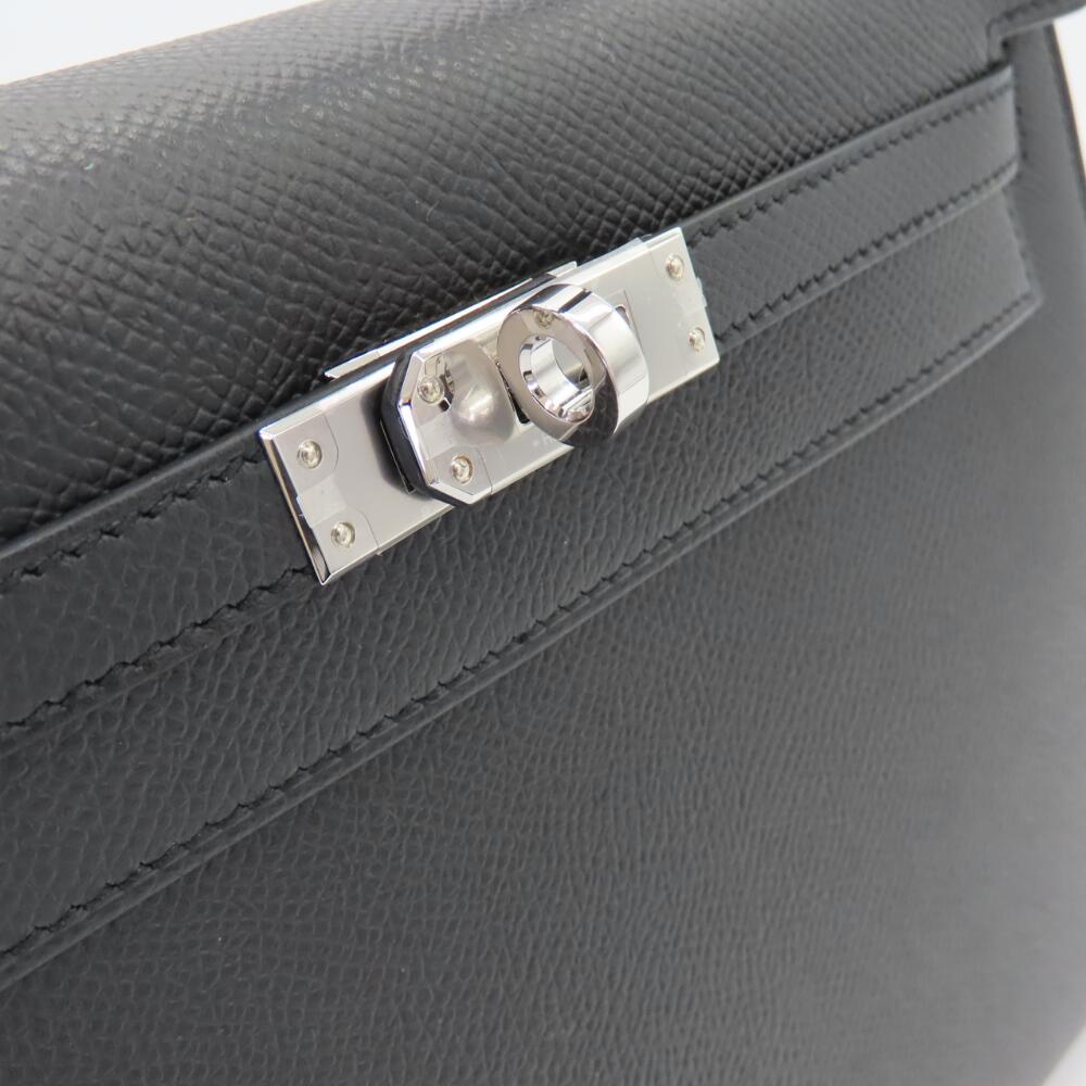 Hermes Kelly 25 Black Silver Hardware