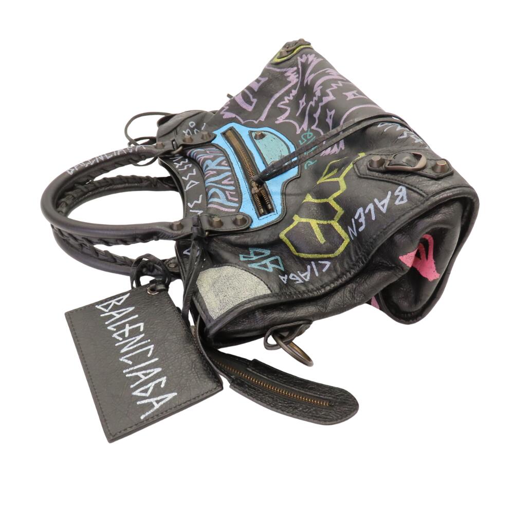 Balenciaga Leather Graffiti Handbag