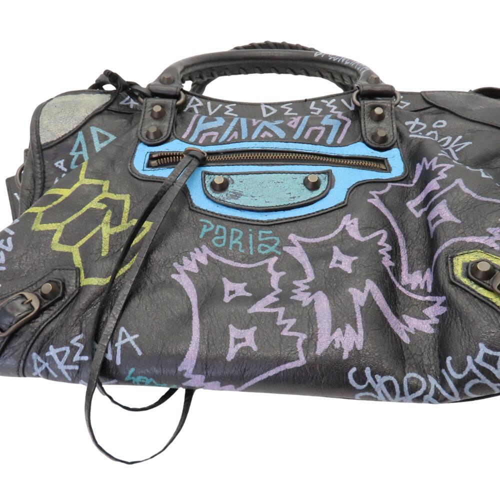 Balenciaga Leather Graffiti Handbag